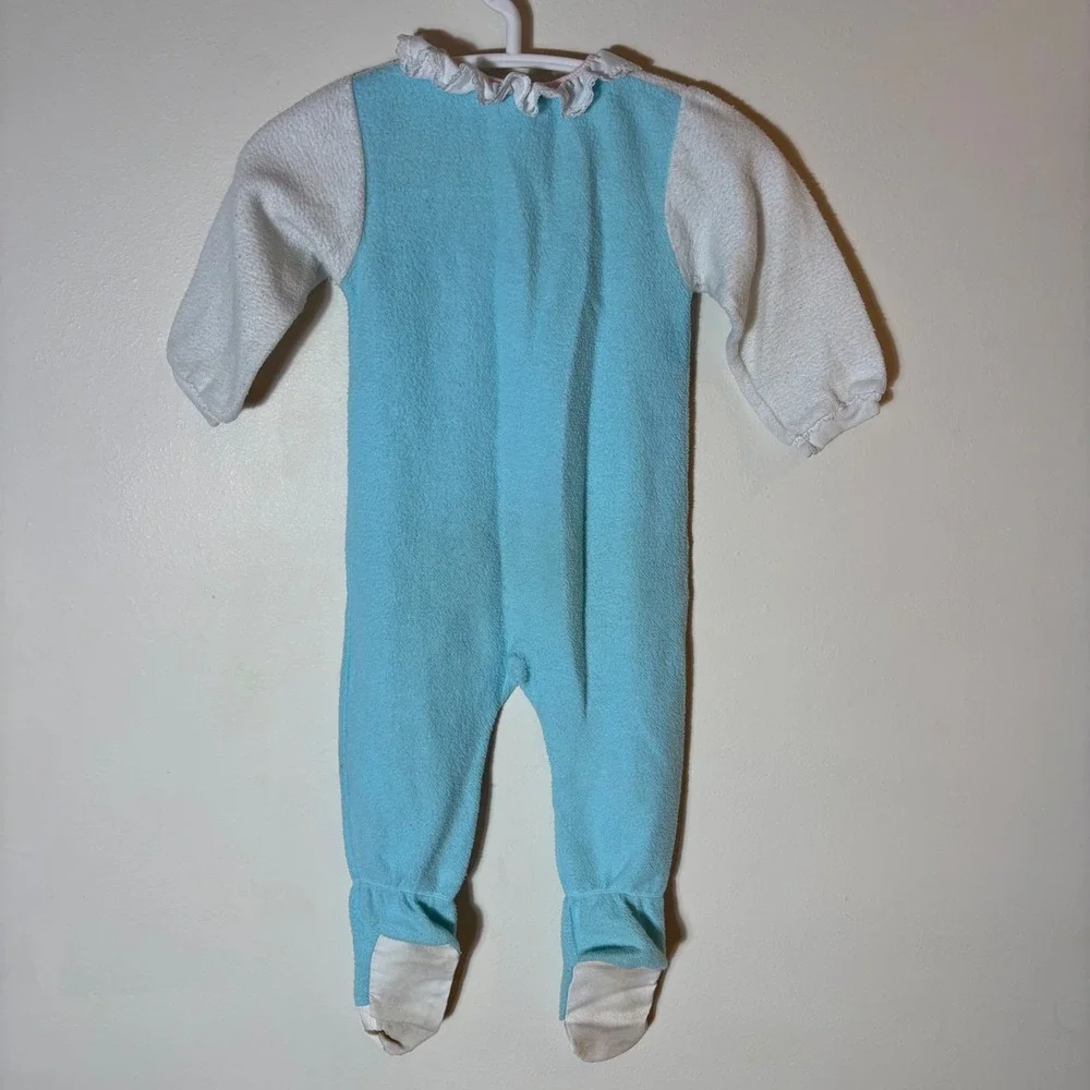 Vintage Carter's USA Footed‎ Sleeper Size 3 Terry Cloth Pastel One Piece